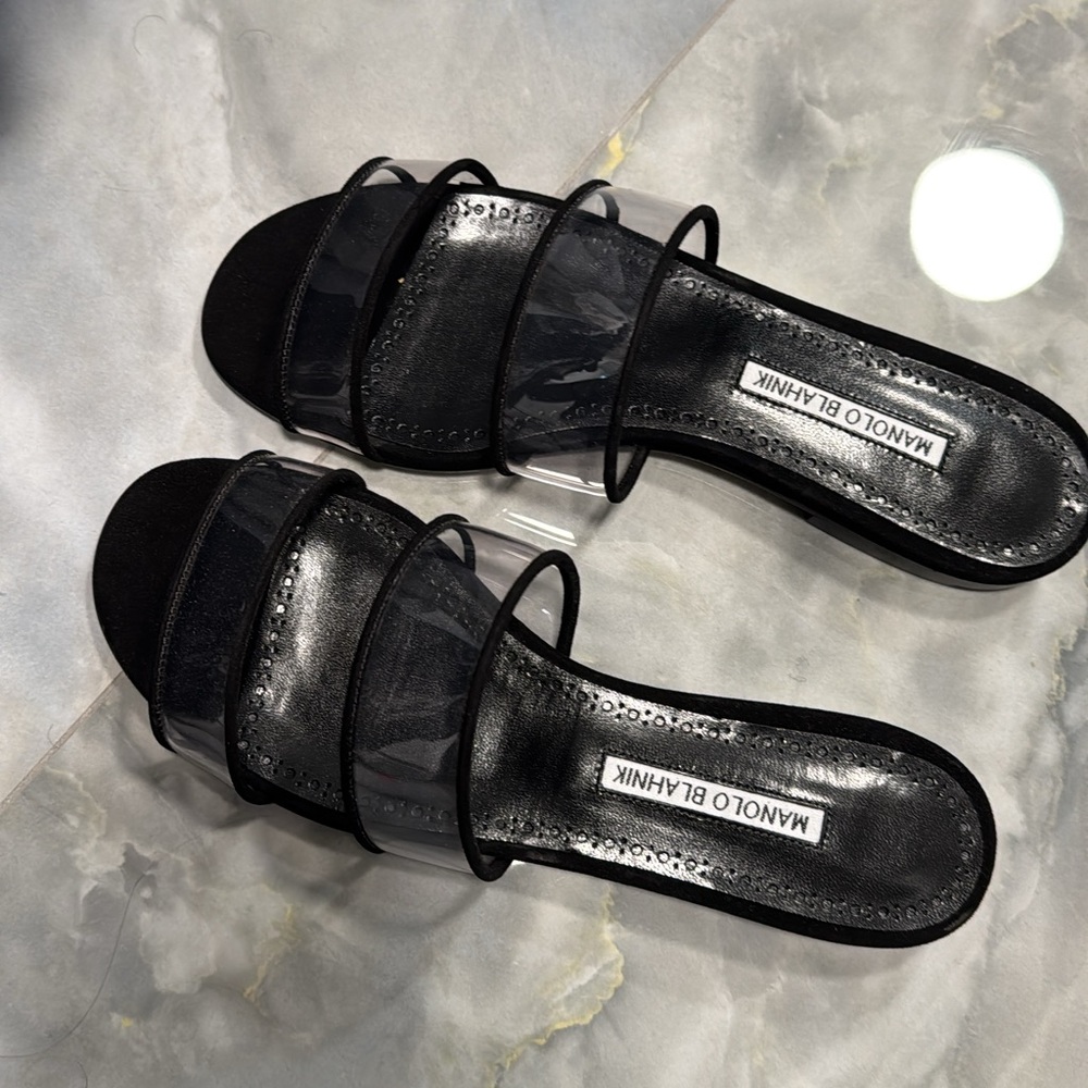Manolo Blahnik Black Invymu Sandals